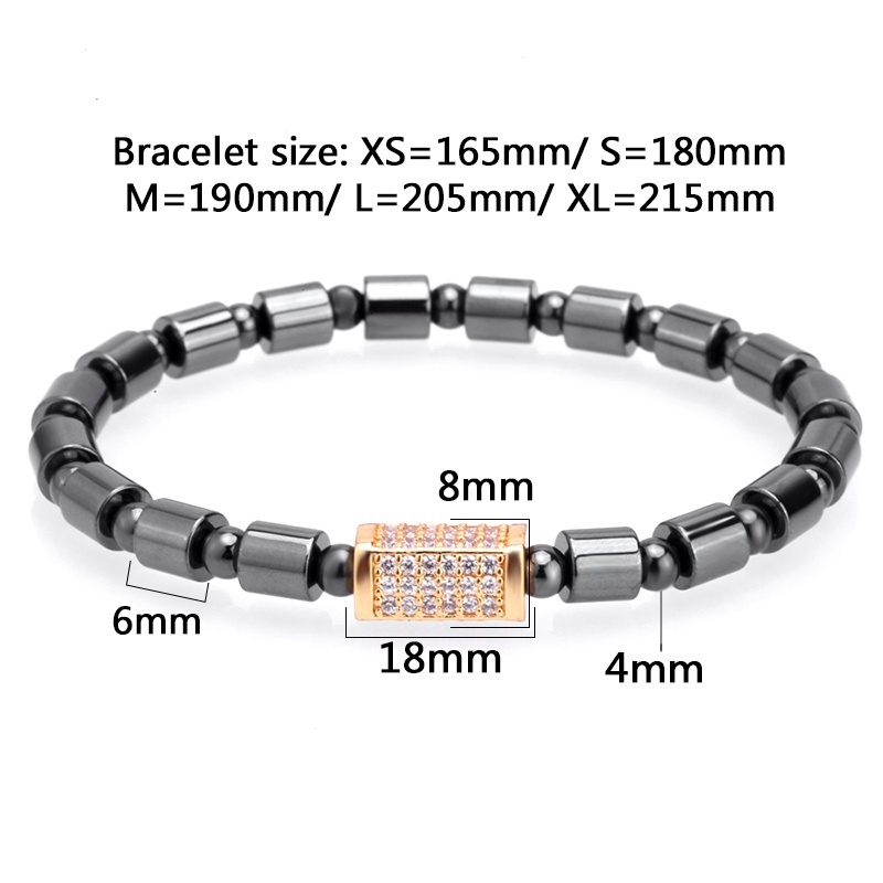 Charms Vòng Tay Thép Titan Không Gỉ Đính Đá Zircon 6mm Thời Trang Xu Hướng Cho Nam