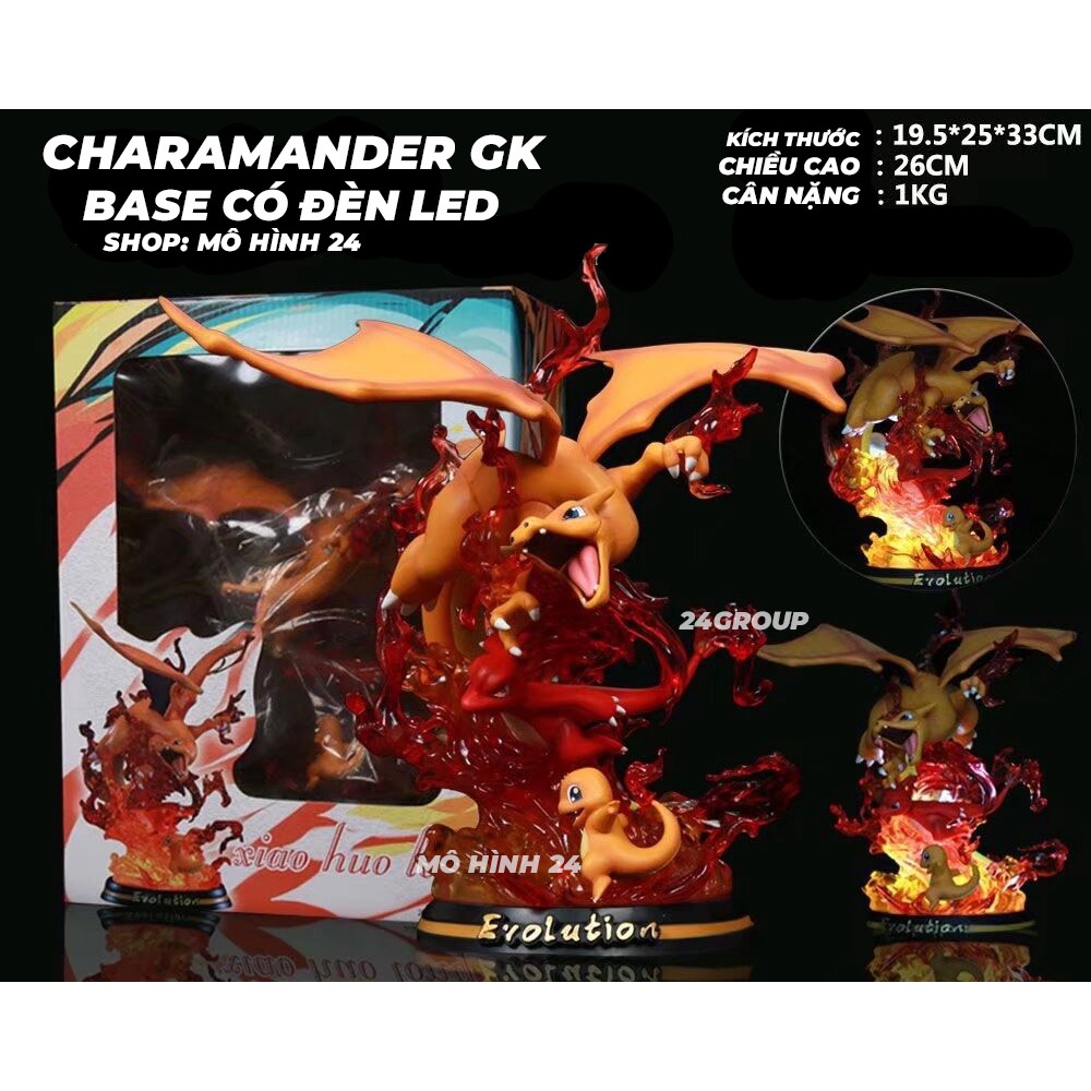 Mô hình nhân vật Pokemon GK size to thú evolution Charamander Bulbasaur gengar squitle blacephalon mewtwo huyền thoại