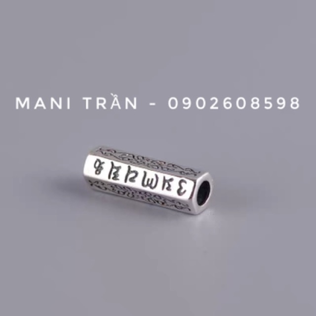 Charm Phối Dạng Ống Trụ Khắc Lục Tự Chú OM MANI PADME HUM