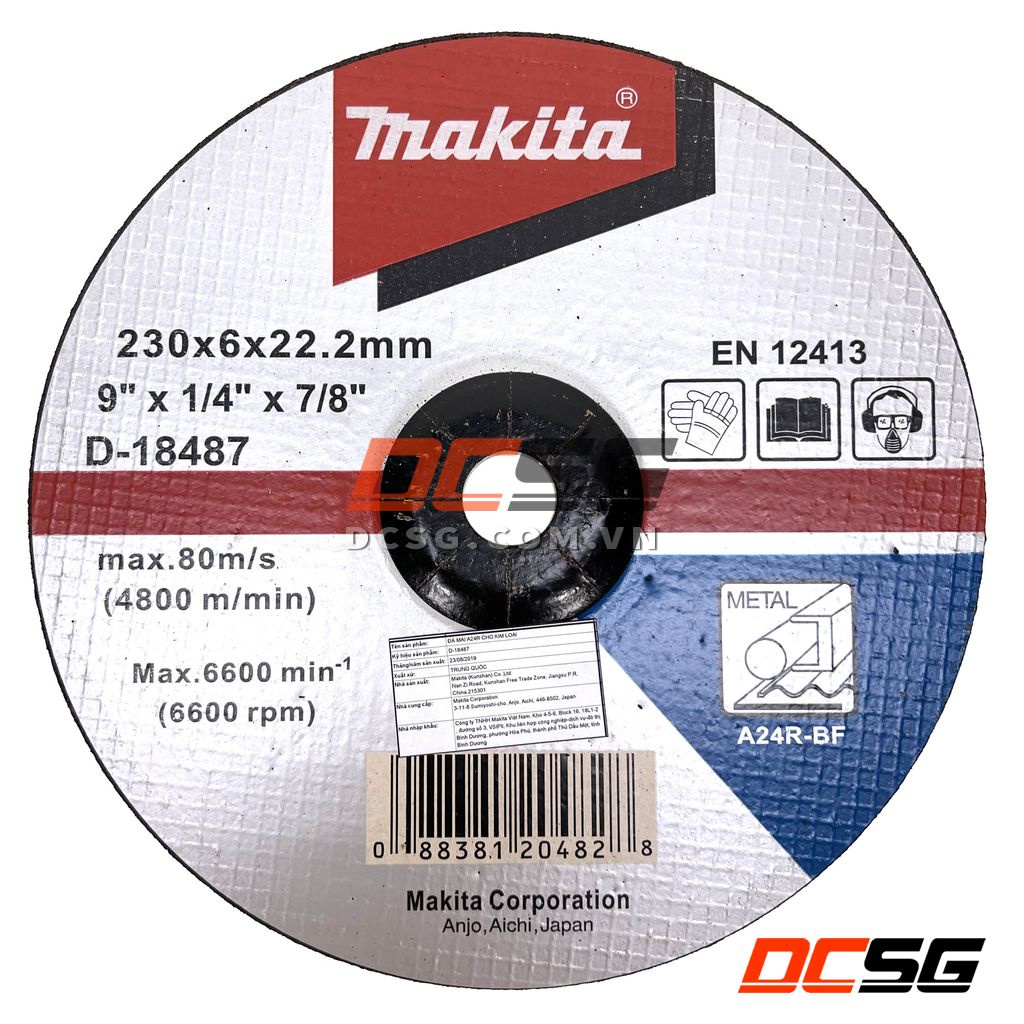 Đá mài kim loại 230x6.0x22.23mm A24R-BF Makita D-18487| DCSG