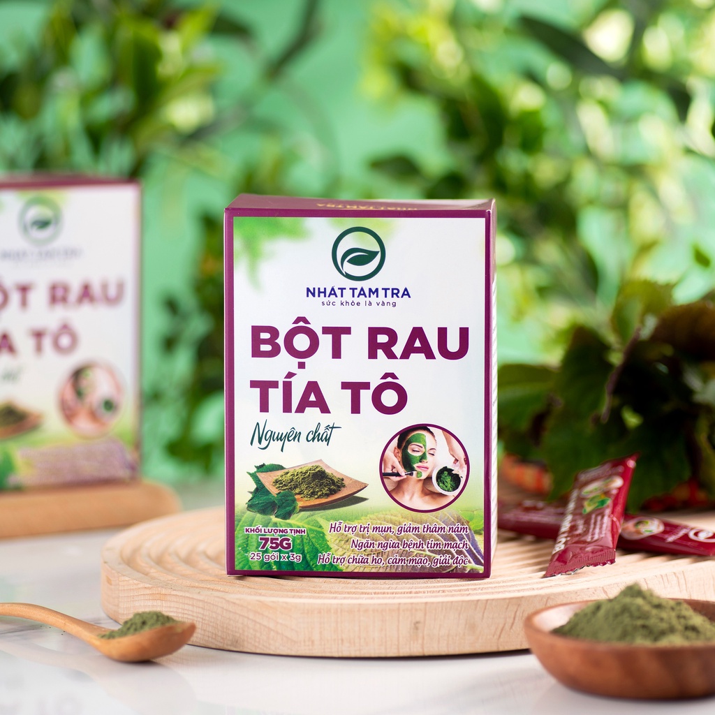 Bột tía tô sấy lạnh hỗ trợ giảm cân nguyên chất giúp giải cảm ngừa mụn làm đẹp da Nhất Tâm Trà