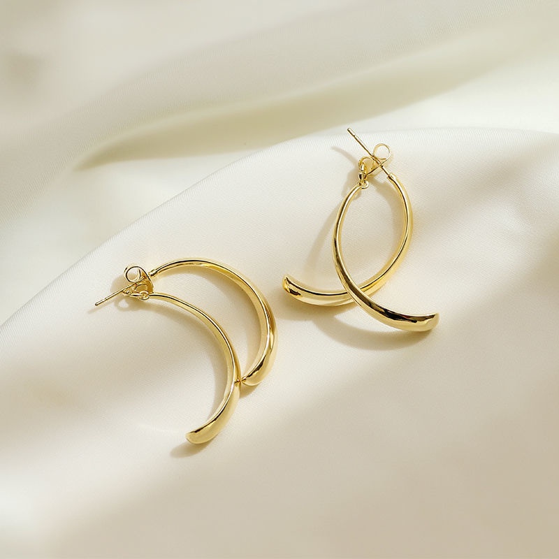 Bông Tai Kim Bạc 925 Kiểu Móc Treo Sau Lưng Đơn Giản Xinh Xắn Dành Cho Nữ