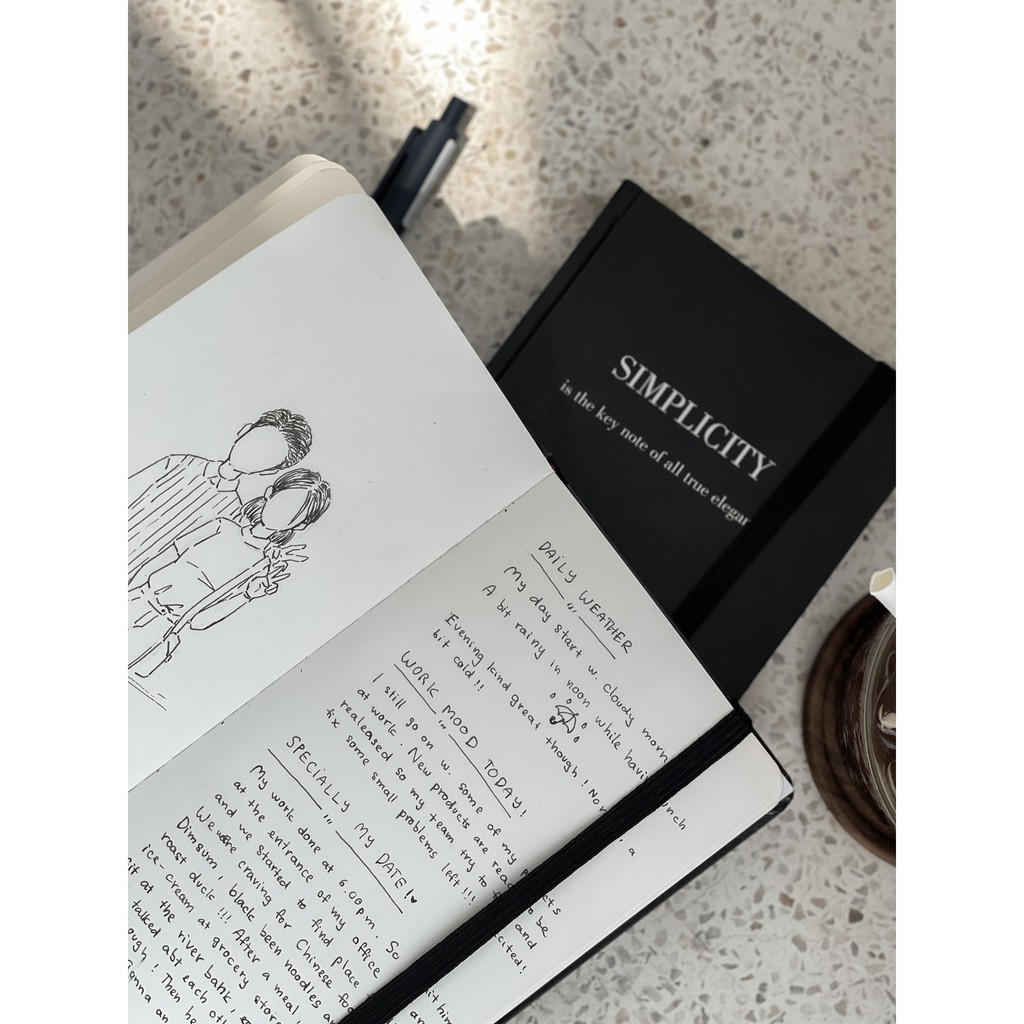 Sổ Trơn Đen Crabit - The Black Book 130GSM - Sổ tay ghi chép, Pocket size - Simplicity