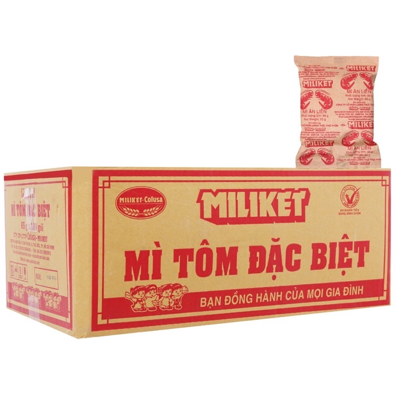 Thùng mì Miliket bốn tôm 100 gói * 80g