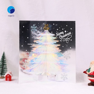 Thiệp chúc mừng giáng sinh xếp hình cây thông noel 3d diy tinh tế đẹp mắt