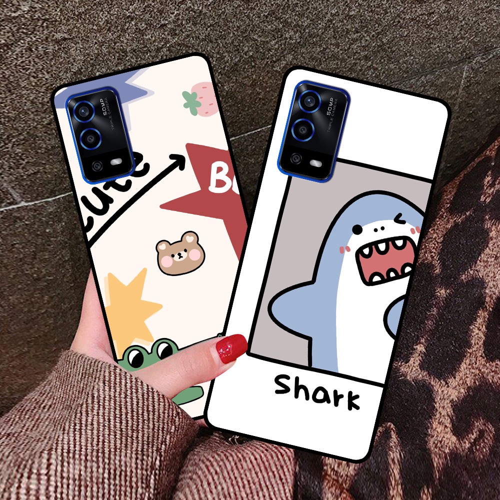 Ốp Oppo A55 in hình cá mập, khủng long dễ thương, cute (T01 - T06)