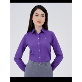   CÓ SẴN áo sơ mi nữ Thái Hòa màu tím Huế mã 047  chính hãng - giá sỉ  