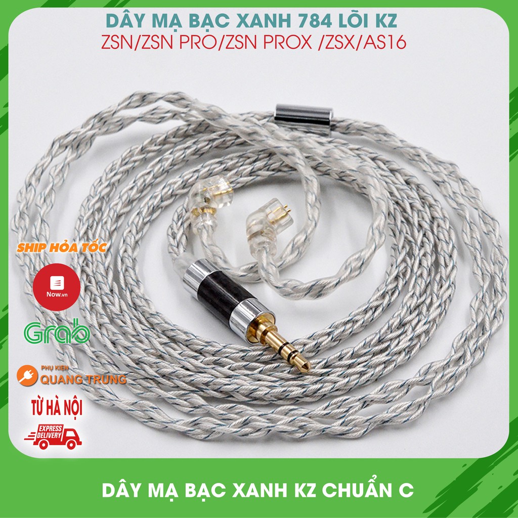 Dây bạc xanh 784 lõi nâng cấp Kz, giúp chất âm tuyệt vời hơn, dành cho zsn,zsn pro,zsx,zsn prox,as16