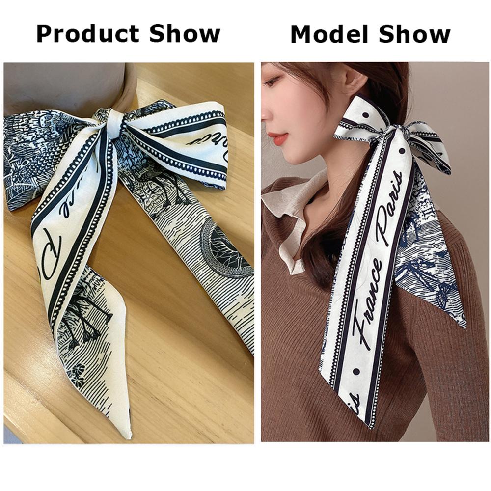 Dây Cột Tóc Đuôi Ngựa Phối Nơ Giá Đỡ Phong Cách Retro Thanh Lịch