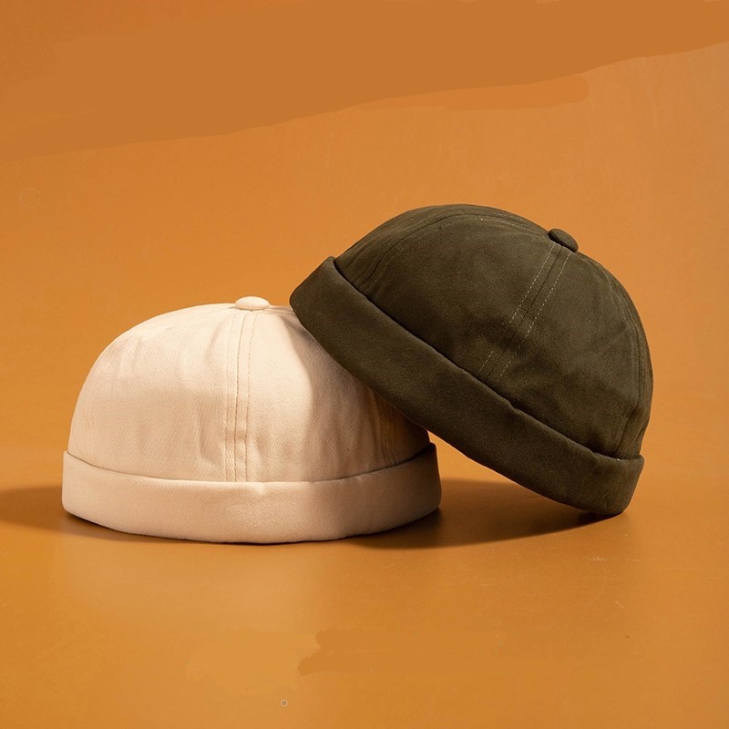 Mũ Miki Thuỷ Thủ Jengiang trơn phong cách retro - Nón tròn nam nữ cotton kiểu dáng đơn giản
