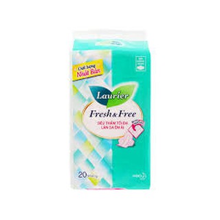 Băng vệ sinh Laurier Fresh and Free siêu thấm siêu mỏng cánh 20 miếng