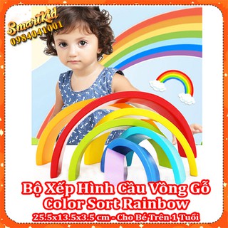 Bộ Xếp Hình Cầu Vồng Gỗ Color Sort Rainbow