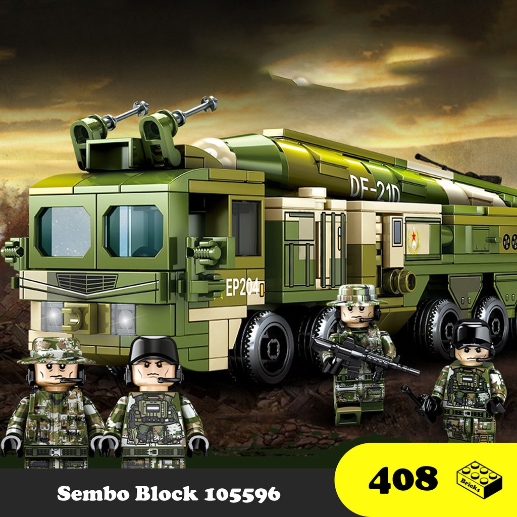 Sembo Block Missle Car 105596 - Đồ chơi lắp ráp xe tên lửa phòng thủ - DF-21D defense missile