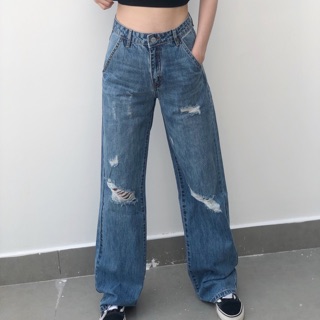 Retro jeans boy suông rách thương hiệu Rocky Denim