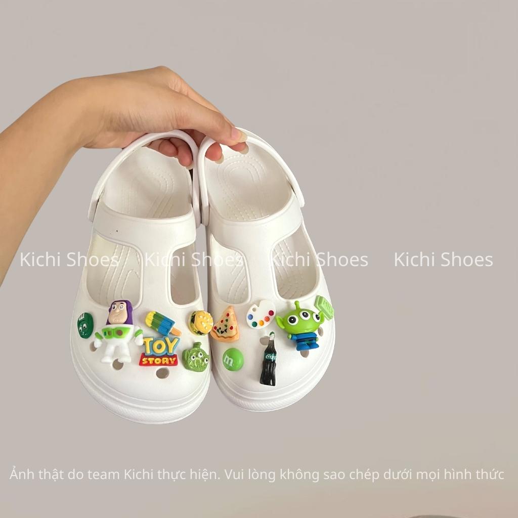 Dép crocs búp bê nữ quai ngang đế cao phụ kiện Toy Storys Kaws phong cách ulzzang - Kichi Shoes