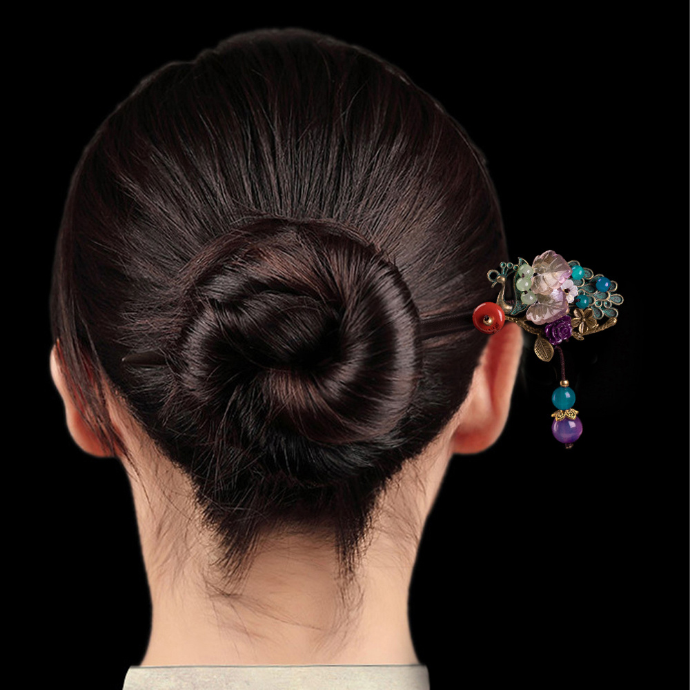 Trâm Cài Tóc Đính Hạt Phong Cách Trung Hoa Cổ Điển Cho Nữ