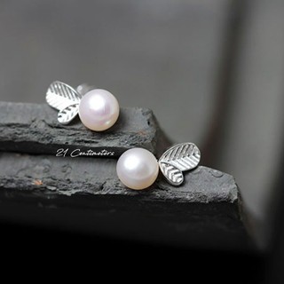 Bông tai bạc Tiệm bạc 21 Centimeters Leaf & Pearl