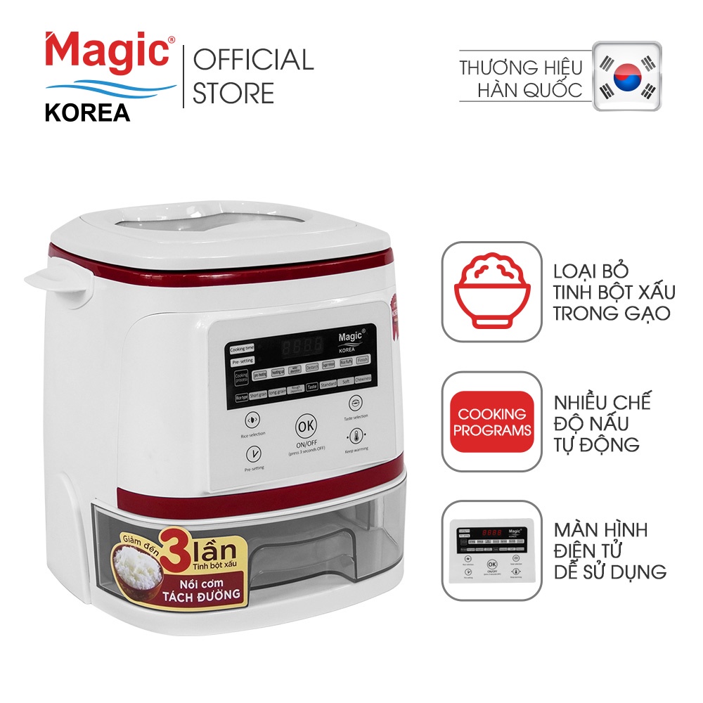 [Mã ELHADEV giảm 4% đơn 300K] Nồi Cơm Điện Tách Đường Magic Korea A-511