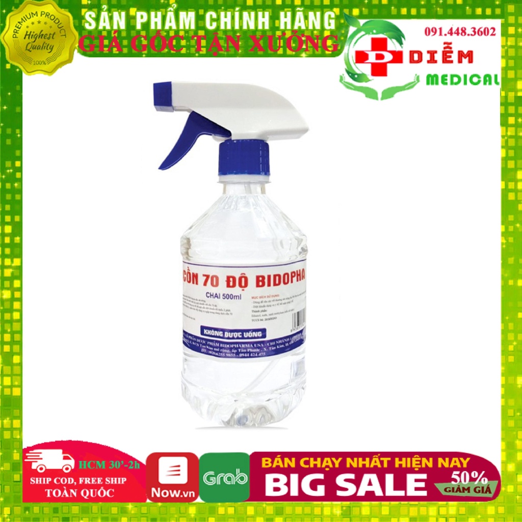 Cồn Xịt Sát Khuẩn 70 90 Độ 500ml 1000ml Khử Khuẩn Rửa Tay Chống Dịch | BigBuy360 - bigbuy360.vn