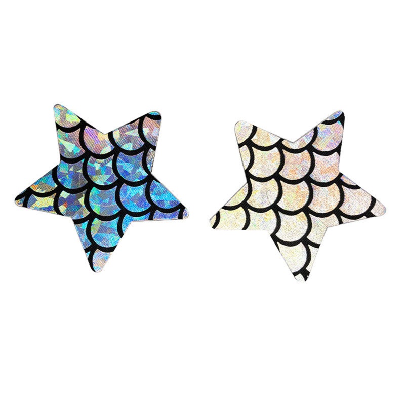 Youyo Miếng Bọc Nhũ Hoa Ngực Họa Tiết Vảy Cá Lấp Lánh Nhiều Màu Sắc Dùng Một Lần