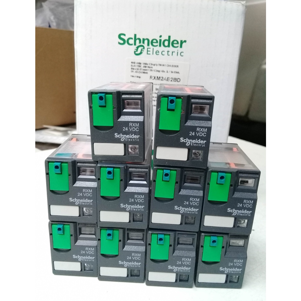 | CHÍNH HÃNG| Rơ le RXM2AB2BD Schneider - 2 Poles  - có LED 24VDC