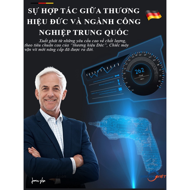 Tua vít điện cầm tay shipu. Sửu dụng pin không dây