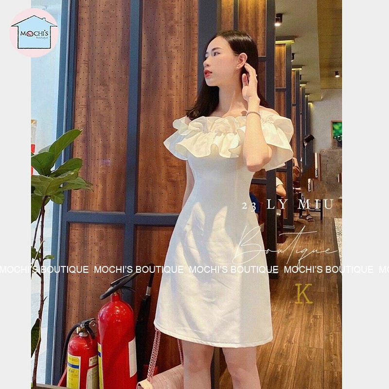 Váy đầm nữ trễ vai đẹp bèo vai, mẫu váy trắng nữ nhẹ nhàng tiểu thư mặc được 2 kiểu - m050 | BigBuy360 - bigbuy360.vn