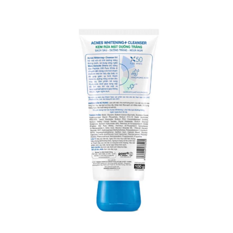 Sữa Rửa Mặt Giúp Dưỡng Sáng Whitening+ Acnes 100Gr