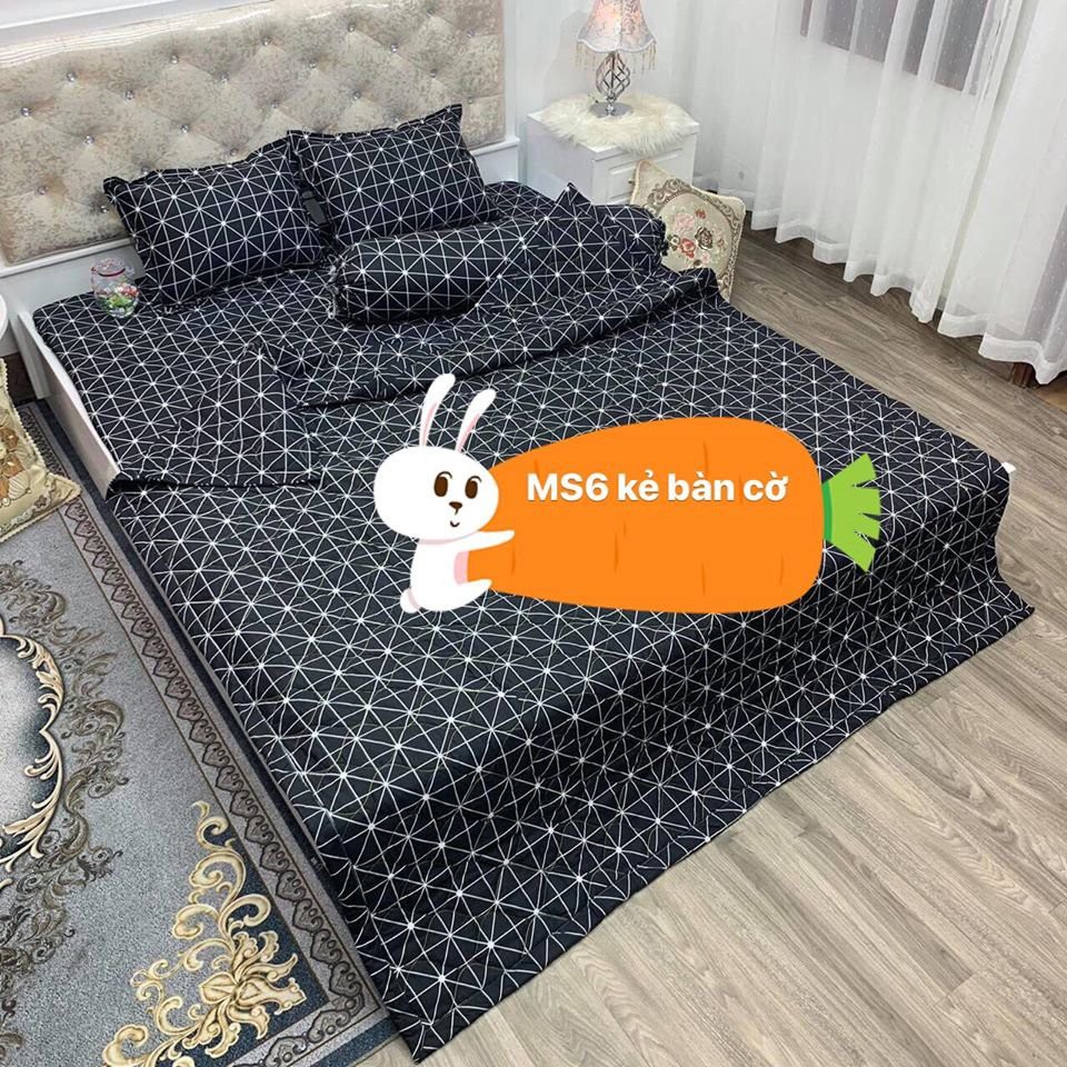 Bộ ga gối 1m4 Coton poly,1m4(mẫu kẻ bàn cờ)