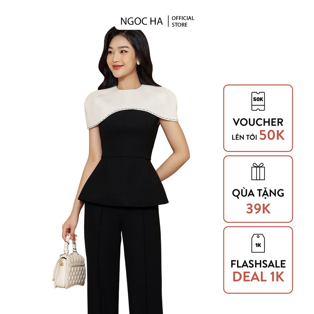 Áo Thiết Kế Nữ Cao Cấp, Kiểu Áo Sang Chảnh, Hiện Đại NGỌC HÀ Design A299
