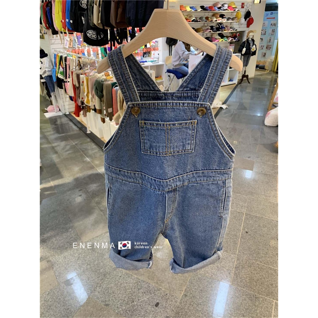 Quần Yếm Denim Dáng Rộng Phong Cách Hàn Nhật Thời Trang Xuân Thu 2022 Cho Nam Và Nữ