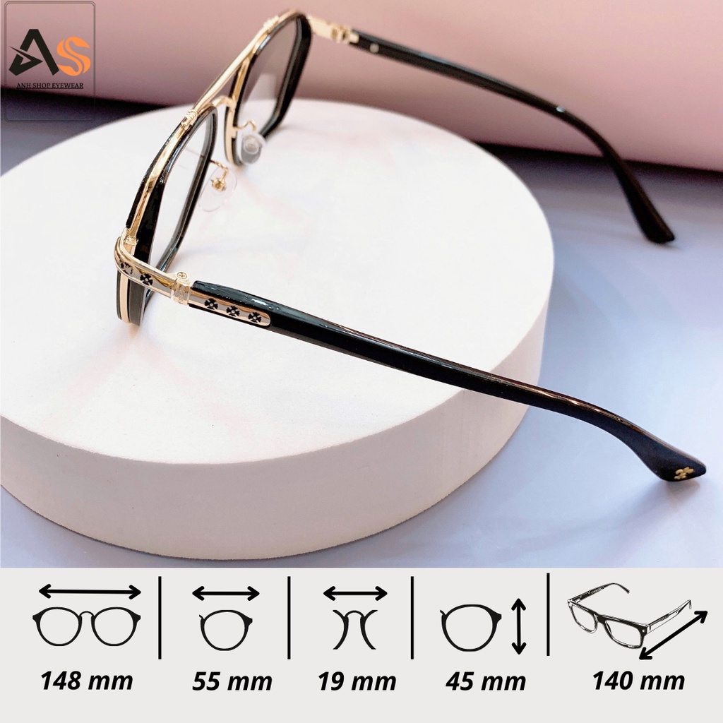 Kính vuông to thời trang nam nữ chất liệu kim loại 8802A