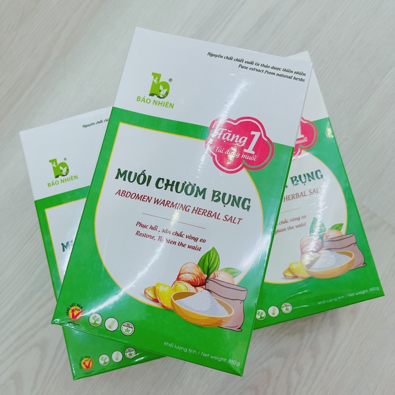 Muối chườm bụng Bảo Nhiên 850g kèm túi chườm