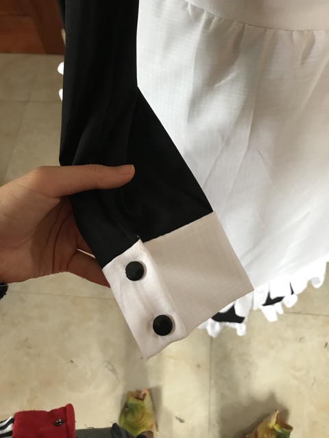 trang phục váy hầu gái dáng dài kèm cài đầu | BigBuy360 - bigbuy360.vn