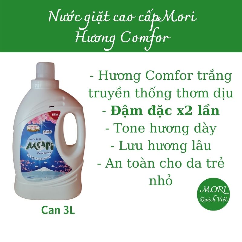Nước giặt mori hương Luxor, can 3L