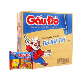Thùng 30 gói mì Gấu Đỏ Đủ vị Bò bít tết/ Tôm chua cay/ Tôm và gà gói 65g