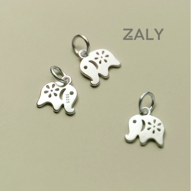 Charm bạc treo voi cát tường CT55 zaly - Bạc 925