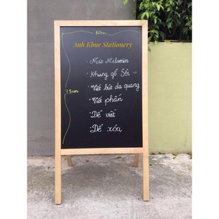 Bảng menu nhà hàng chân gỗ gấp 60*120 cm (Tặng bút dạ quang hoặc 1 hộp phấn)