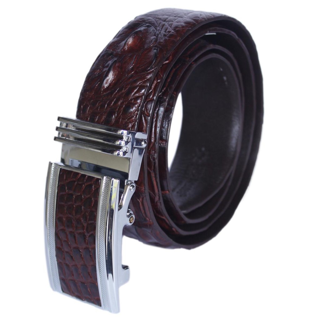 Thắt lưng nam da cá sấu Huy Hoàng nguyên con 4P màu nâu đất, nâu đỏ, đen, vàng bò HP4237-4756-4768-4806