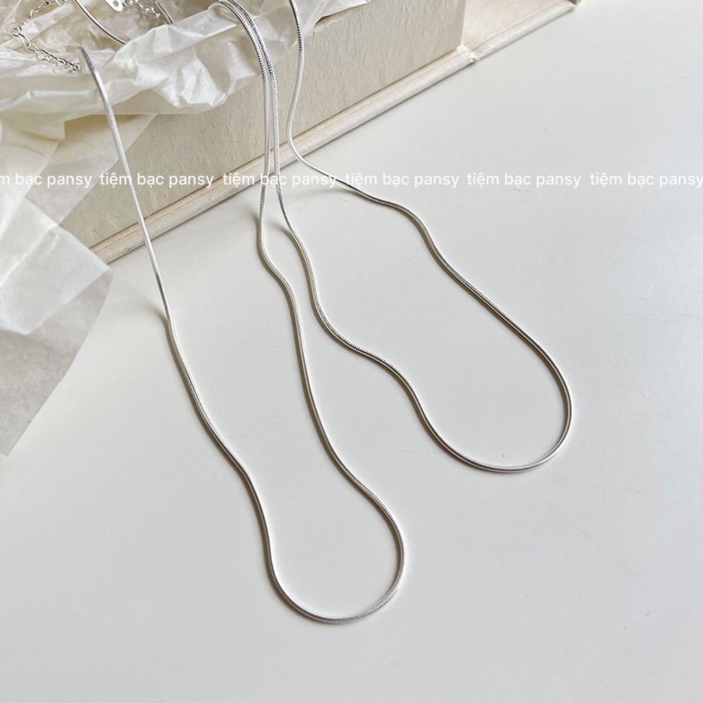 Dây chuyền bạc nữ dây mì thuôn trendy đeo sáng cổ (loại dày dặn) - Vòng cổ bạc ta cao cấp PANSY