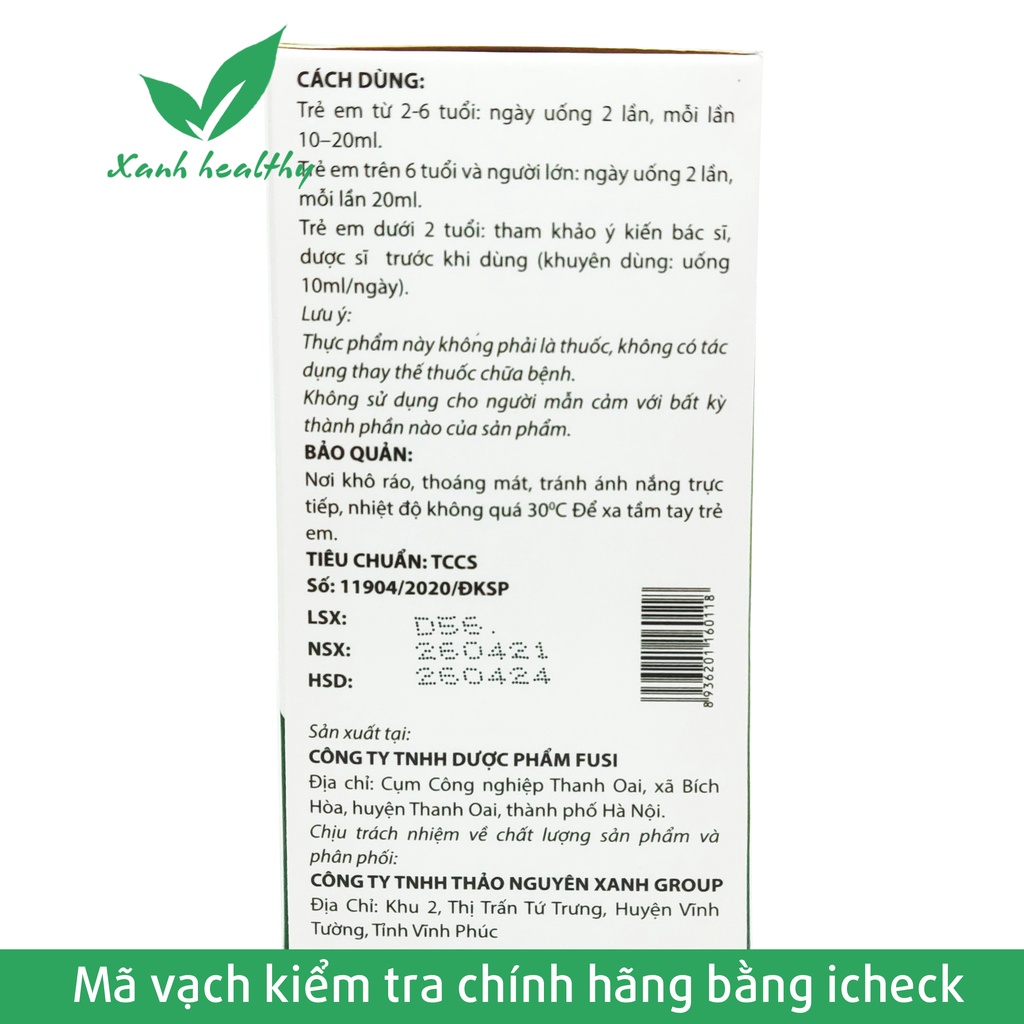 Thanh Nhiệt Mát Gan Actiso cho bé từ 2 tuổi -giúp giải độc gan, mát gan thành phần tự nhiên Hàng chính hãng