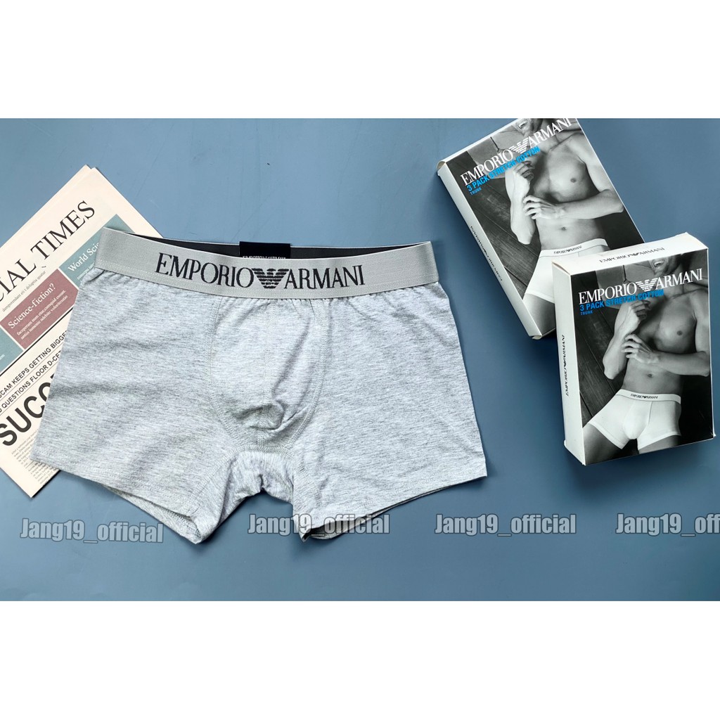 Hộp 3 Quần Lót Nam Boxer Trunk Chất Liệu Cotton Thương Hiệu AMN