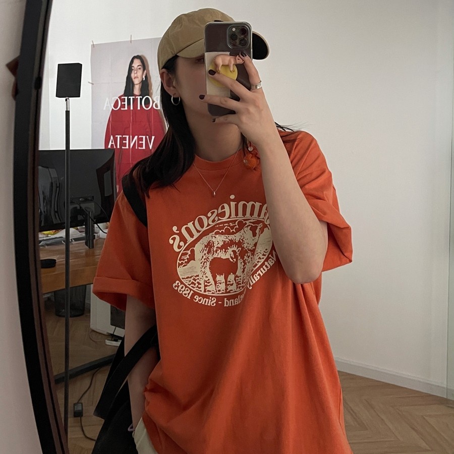 Áo Thun Cotton Dáng Rộng In Họa Tiết Độc Đáo Chất Lượng Cao Thời Trang Cho Nữ