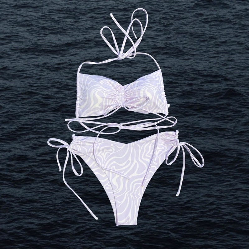 Bikini hoạ tiết Purple Groovy - Tím vằn pastel