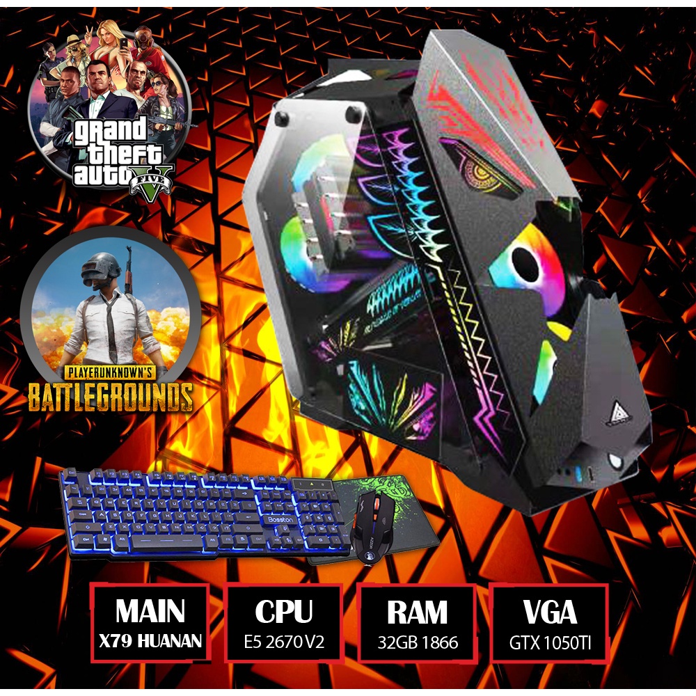 Bộ Máy X79/E5 2670 V2 Chuyên Đồ Hoạ - Siêu ngầu - Chiến Full Game + Màn 27 inch Samsung cong