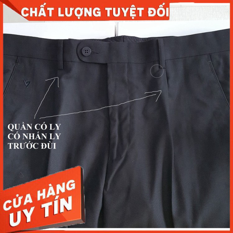 QUẦN TÂY VIỆT TIẾN MÀU ĐEN TRƠN (2 LOẠI KHÔNG LY VÀ CÓ LY) - Hàng nhập khẩu