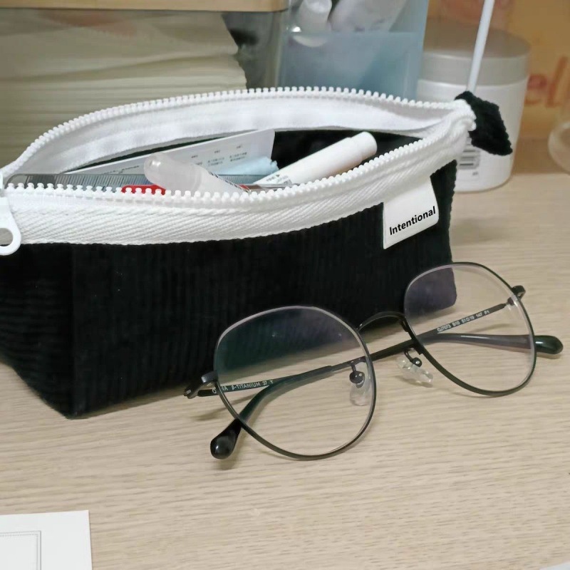 Túi Đựng Bút Bằng Vải Nhung Kẻ Màu Trơn Hình Tàu Con Tàu Dành Cho Học Sinh Trung Học