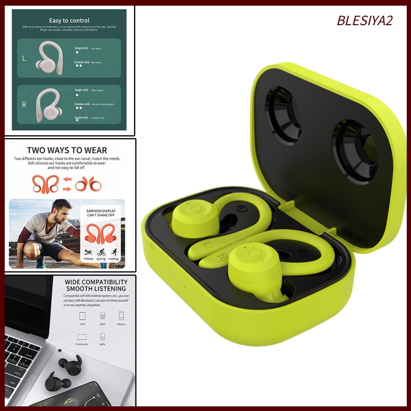 Wireless Bluetooth Ear Hook Headphones with Mic for Sport Workout
