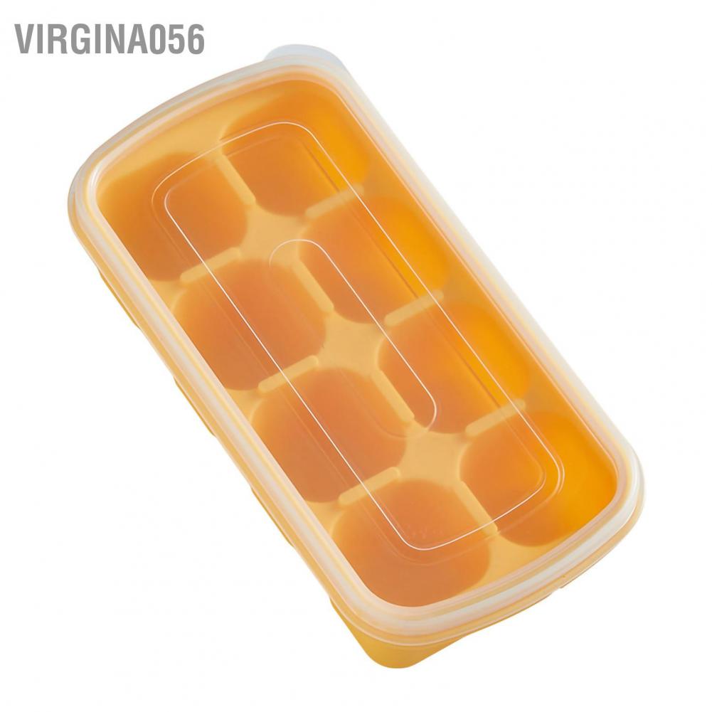 Virgina056 Ice Cube Tray 8 Nugget Transparent Silicone Freezer with Lid for Home Kitchen