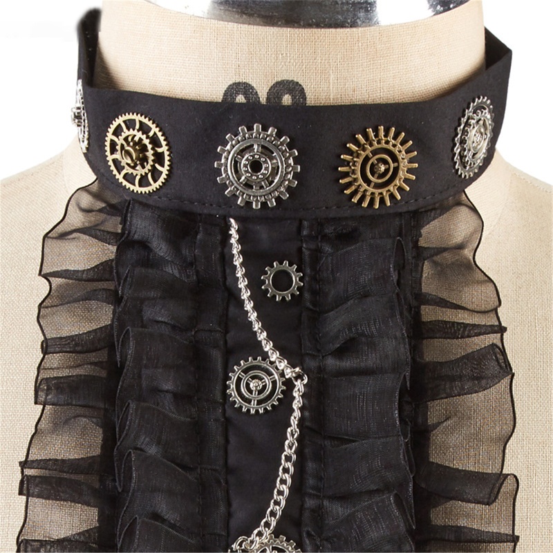 Áo Cổ Rùa Nhún Bèo Phong Cách Steampunk Thời Trang Cho Nữ